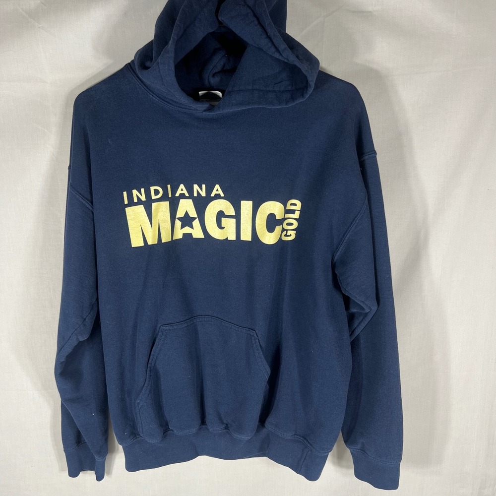 Gildan Hoodie Indiana Magic Gold Navy Blue Pullover Mens Size M